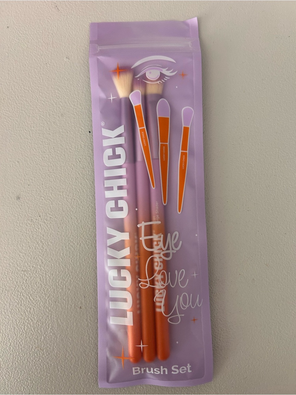 Lucky Chick Orange Eye Brush Set - 3-Piece